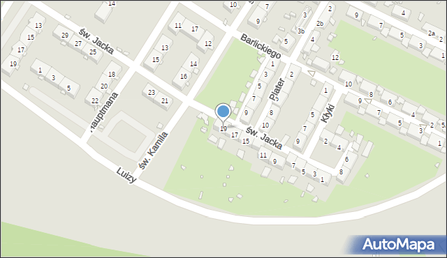 Zabrze, św. Jacka, 19, mapa Zabrza