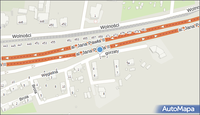 Zabrze, św. Małgorzaty, 1, mapa Zabrza