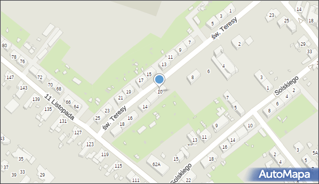 Zabrze, św. Teresy, 10, mapa Zabrza