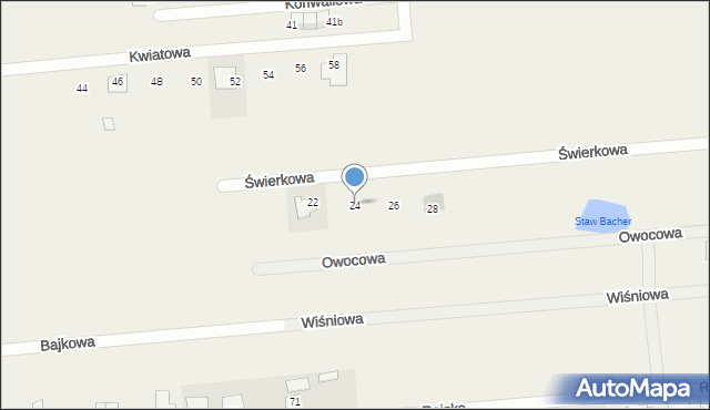 Zacharzew, Świerkowa, 24, mapa Zacharzew