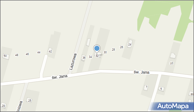 Zajączków, św. Jana, 32, mapa Zajączków