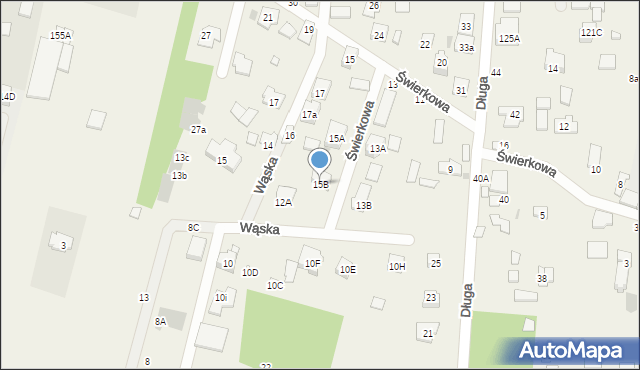 Zakręt, Świerkowa, 15B, mapa Zakręt