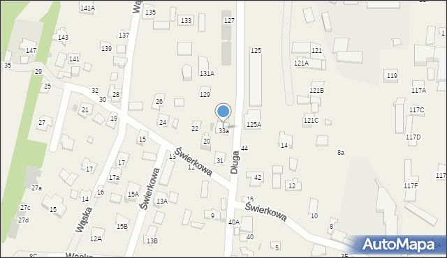 Zakręt, Świerkowa, 18, mapa Zakręt