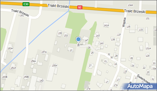 Zakręt, Świerkowa, 35, mapa Zakręt