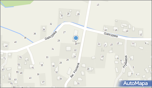 Zalas, św. Floriana, 20, mapa Zalas
