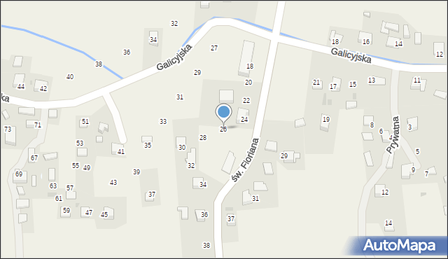Zalas, św. Floriana, 26, mapa Zalas