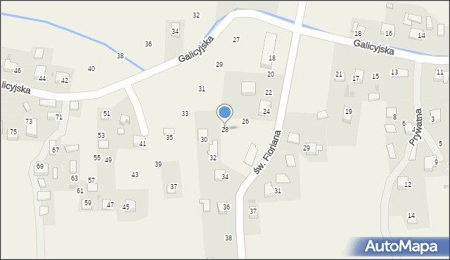 Zalas, św. Floriana, 28, mapa Zalas