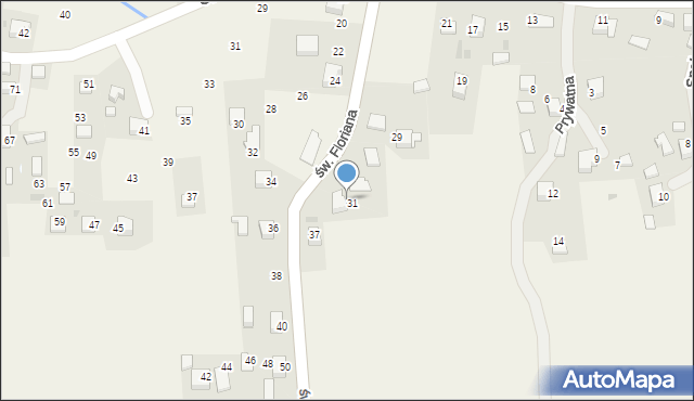 Zalas, św. Floriana, 33, mapa Zalas