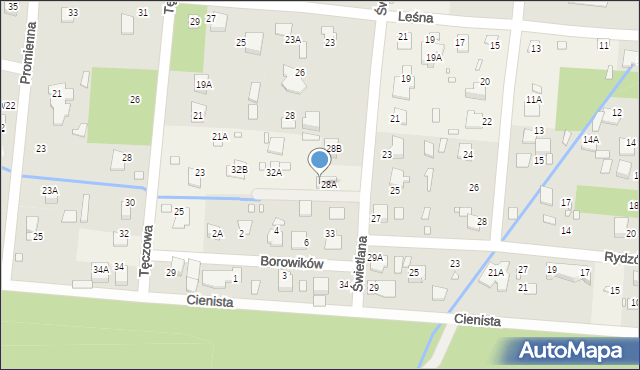 Zalesie Górne, Świetlana, 32, mapa Zalesie Górne