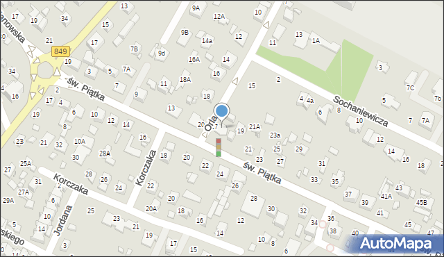 Zamość, św. Piątka, 17, mapa Zamościa