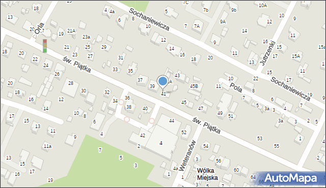 Zamość, św. Piątka, 41, mapa Zamościa