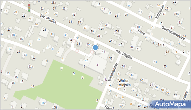 Zamość, św. Piątka, 42a, mapa Zamościa