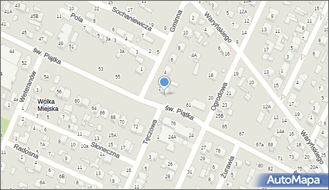 Zamość, św. Piątka, 59, mapa Zamościa