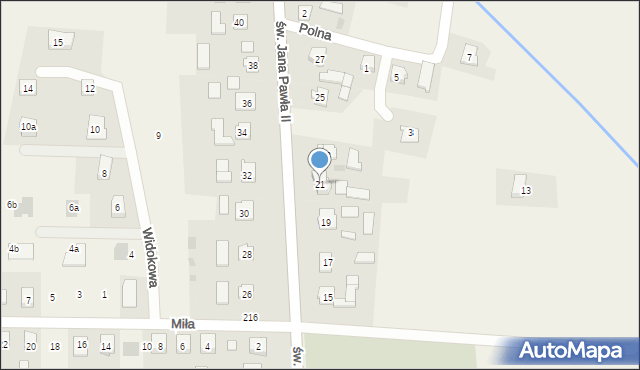 Zarzecze, św. Jana Pawła II, 21, mapa Zarzecze