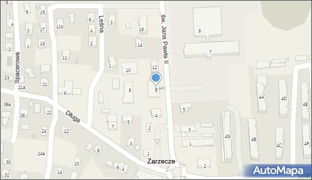 Zarzecze, św. Jana Pawła II, 6, mapa Zarzecze