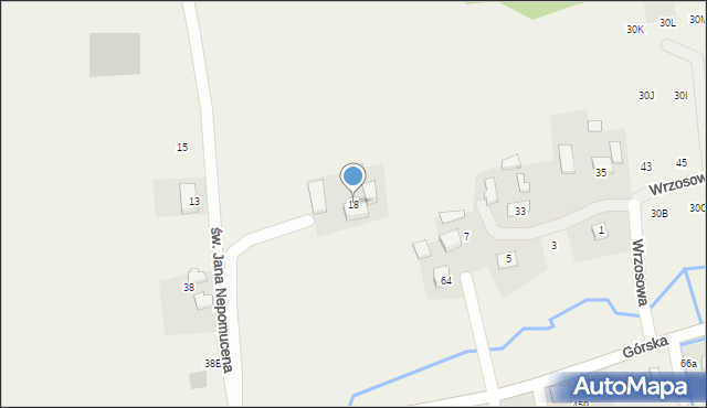Zawadka, św. Jana Nepomucena, 18, mapa Zawadka