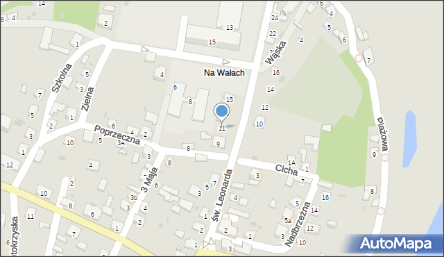 Zawichost, św. Leonarda, 11, mapa Zawichost