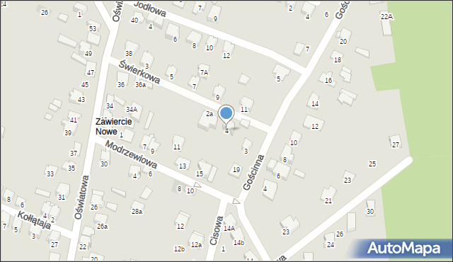 Zawiercie, Świerkowa, 4, mapa Zawiercie