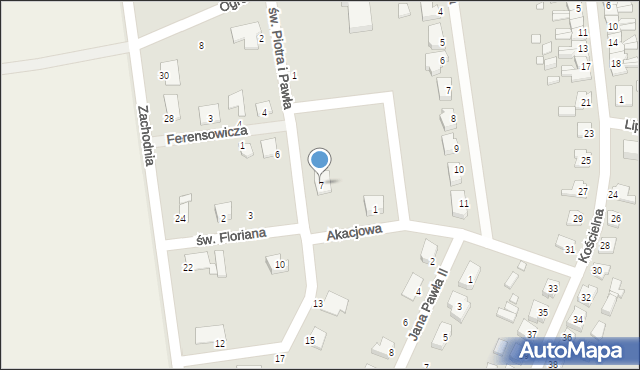 Zbąszynek, św. Piotra i Pawła, 7, mapa Zbąszynek