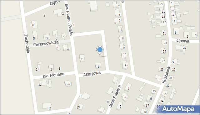 Zbąszynek, Świerkowa, 4, mapa Zbąszynek