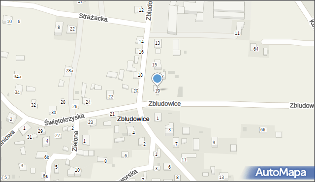 Zbludowice, Świętokrzyska, 19, mapa Zbludowice
