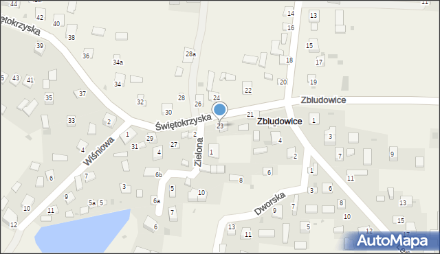 Zbludowice, Świętokrzyska, 23, mapa Zbludowice