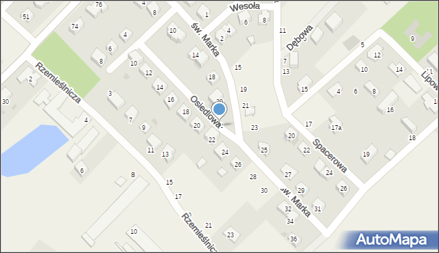 Zębice, św. Marka, 22, mapa Zębice