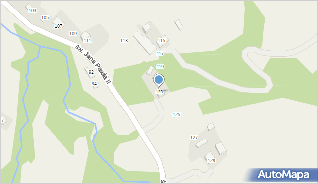 Żeleźnikowa Wielka, św. Jana Pawła II, 123, mapa Żeleźnikowa Wielka