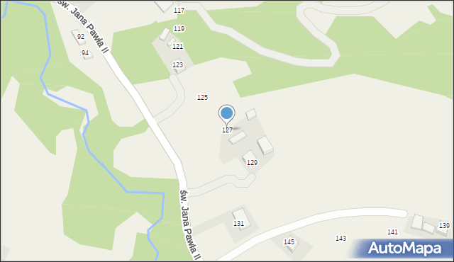 Żeleźnikowa Wielka, św. Jana Pawła II, 127, mapa Żeleźnikowa Wielka