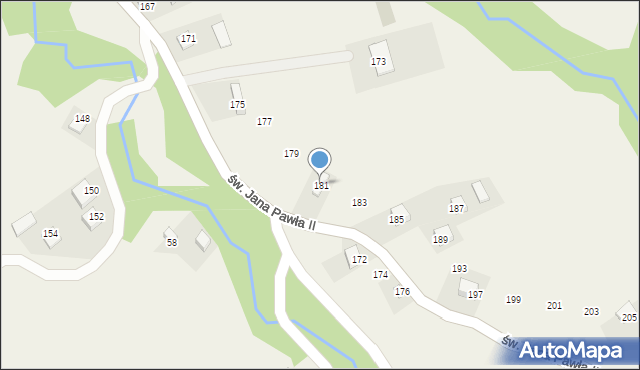 Żeleźnikowa Wielka, św. Jana Pawła II, 181, mapa Żeleźnikowa Wielka