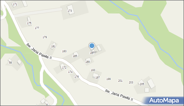 Żeleźnikowa Wielka, św. Jana Pawła II, 187, mapa Żeleźnikowa Wielka