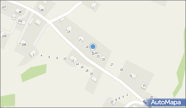 Żeleźnikowa Wielka, św. Jana Pawła II, 21, mapa Żeleźnikowa Wielka