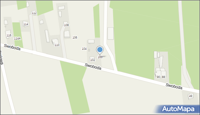 Żelków-Kolonia, Swoboda, 100, mapa Żelków-Kolonia