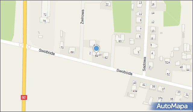 Żelków-Kolonia, Swoboda, 64, mapa Żelków-Kolonia