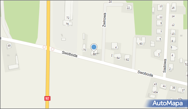 Żelków-Kolonia, Swoboda, 68, mapa Żelków-Kolonia