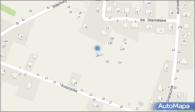 Zgłobice, św. Stanisława, 13f, mapa Zgłobice