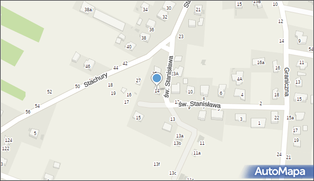 Zgłobice, św. Stanisława, 14, mapa Zgłobice