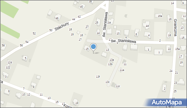 Zgłobice, św. Stanisława, 15a, mapa Zgłobice