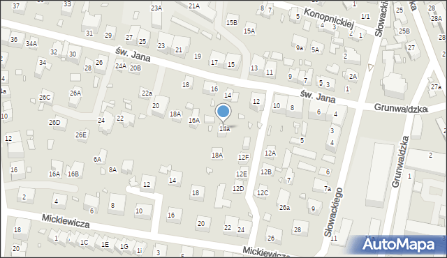 Zgorzelec, św. Jana, 14a, mapa Zgorzelec