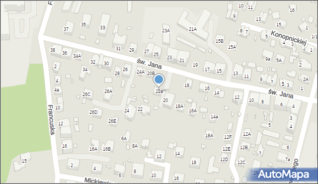Zgorzelec, św. Jana, 22a, mapa Zgorzelec