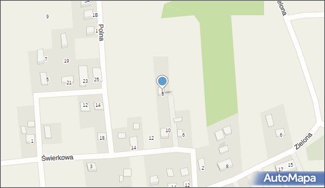Zielonczyn, Świerkowa, 8, mapa Zielonczyn