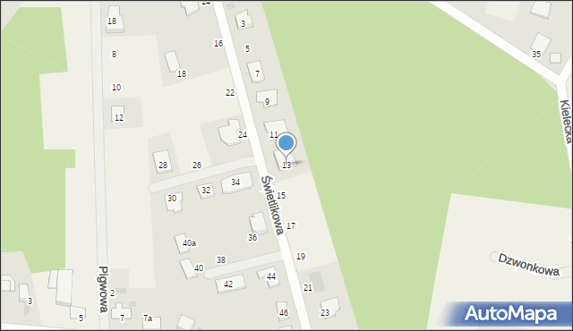Zielonka, Świetlikowa, 13, mapa Zielonka