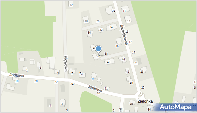 Zielonka, Świetlikowa, 40, mapa Zielonka