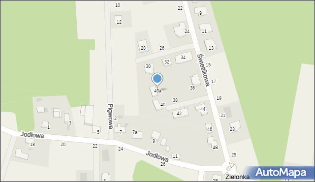 Zielonka, Świetlikowa, 40a, mapa Zielonka