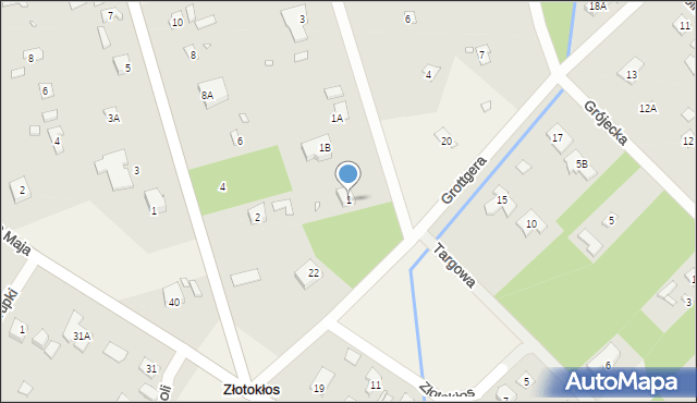 Złotokłos, św. Stanisława Kostki, 1, mapa Złotokłos
