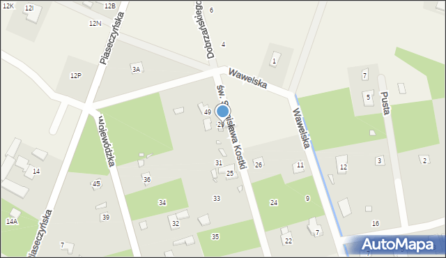 Złotokłos, św. Stanisława Kostki, 29A, mapa Złotokłos