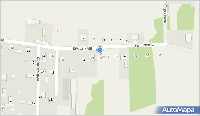 Złoty Potok, św. Józefa, 28, mapa Złoty Potok
