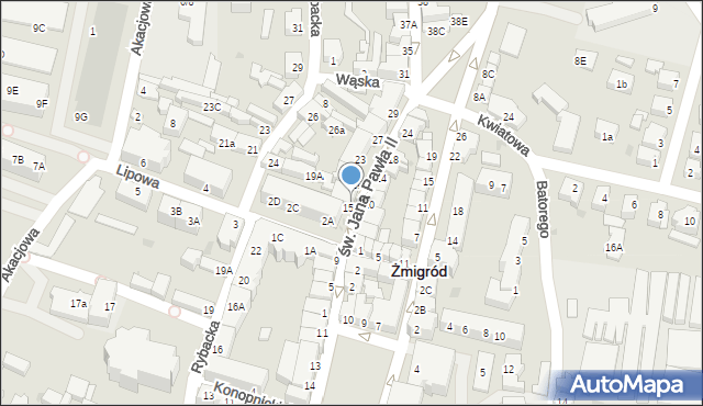 Żmigród, św. Jana Pawła II, 17, mapa Żmigród