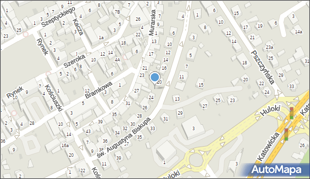 Żory, św. Augustyna Biskupa, 22, mapa Żor