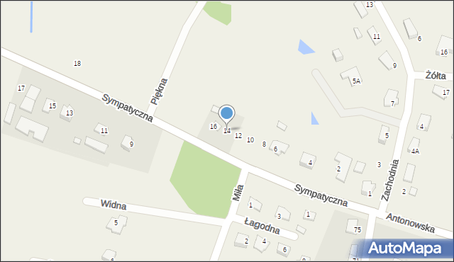 Antonowo, Sympatyczna, 14, mapa Antonowo